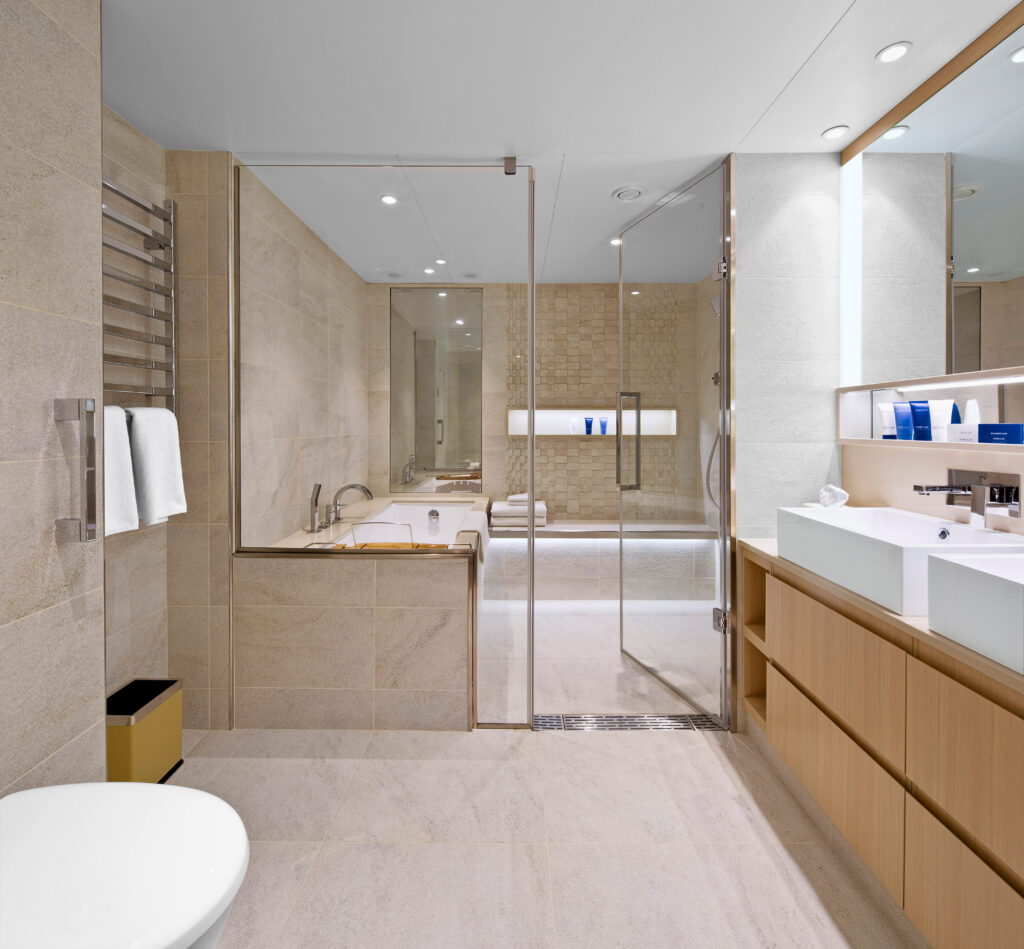 Explorer Suite stateroom bathroom on-board the Viking Star