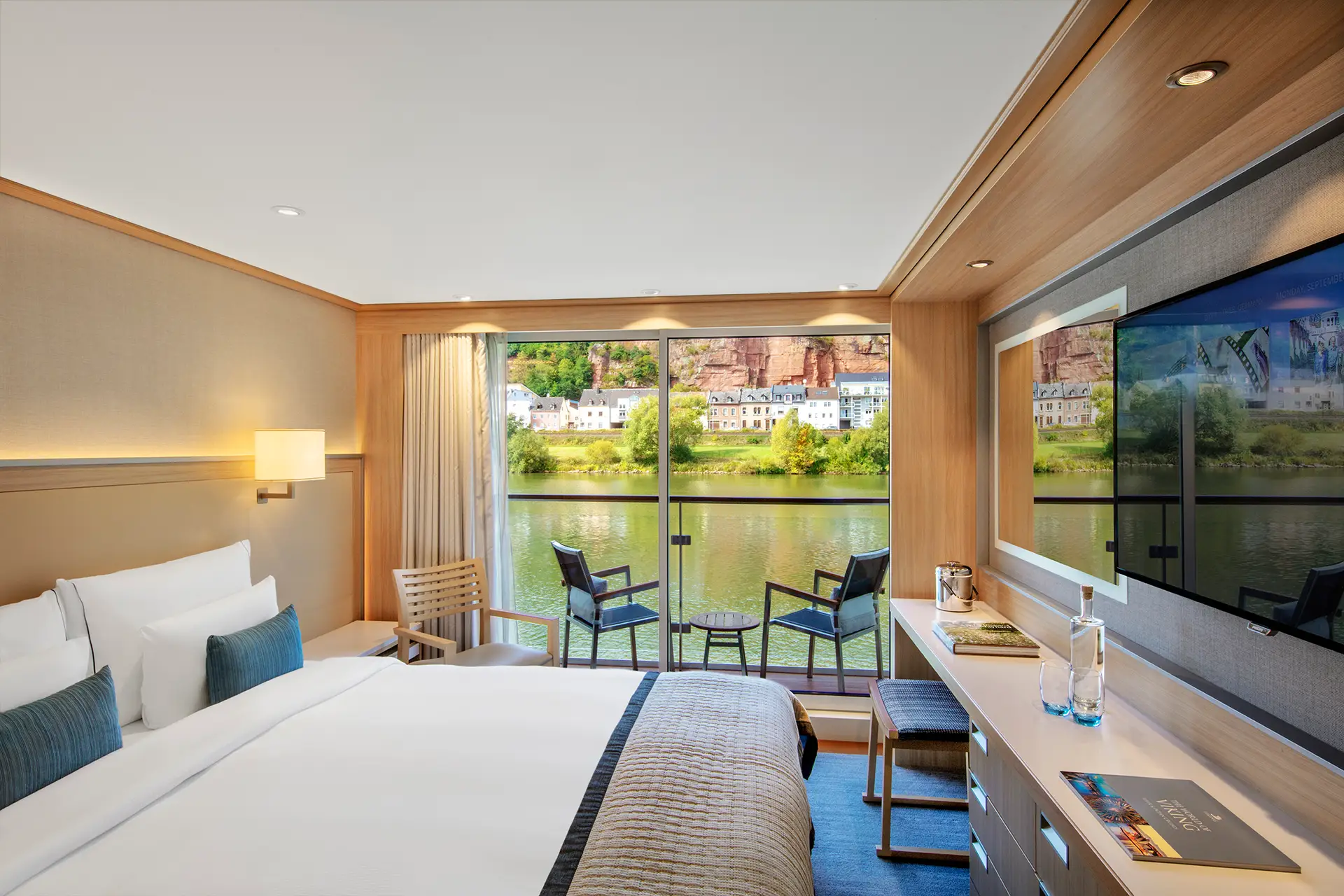 Veranda Stateroom on-board the Viking Longship Hild.